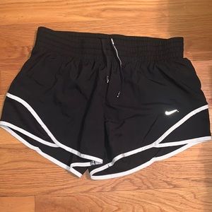 Nike black and white track running shorts
